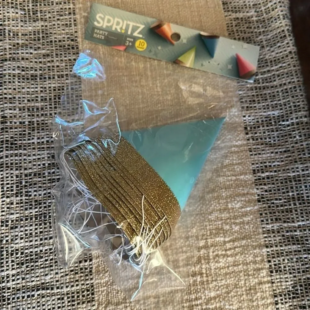 10Ct Champagne‎ Glitter Party Hat - Spritz™